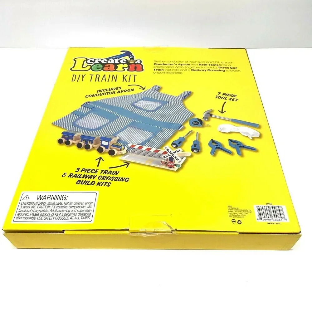 Create and Learn Kids DIY Train Project Kit with Real Tools for Age 5 and Up New